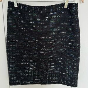 Ann Taylor Loft Black Tweed Patterned Pencil Skirt in Size 8 Petite